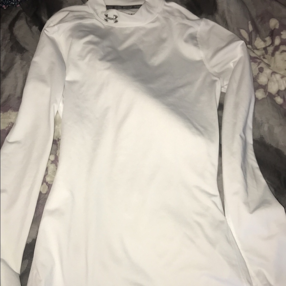 under armor white long sleeve cold gear top size m